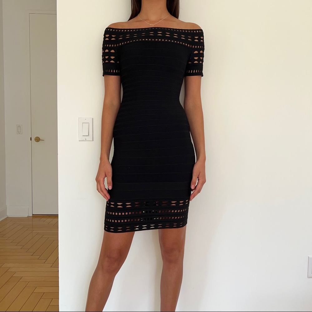 Hervé Leger vintage cutout dress in black